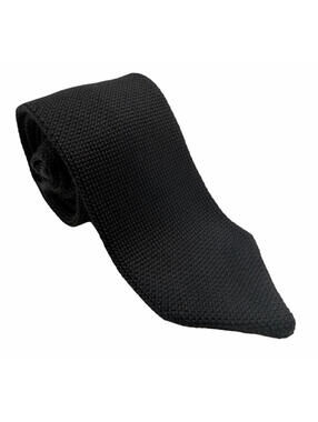 Reiss Carter Knitted Silk Neck Tie Black Size 2.25" | 56.25"